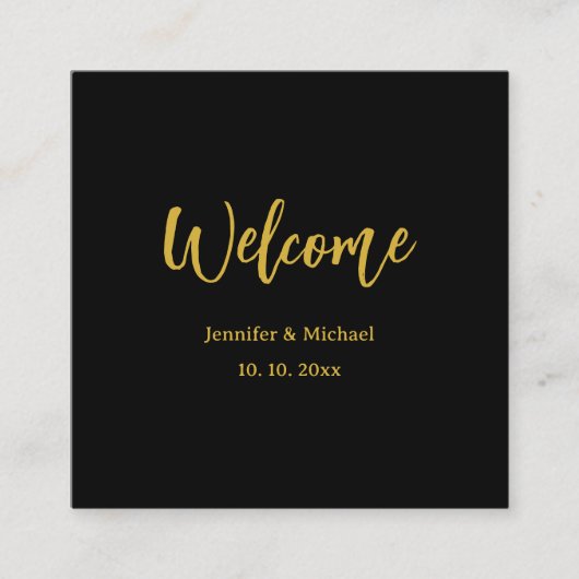 Metallic Goud & Zwart Professioneel Modern Elegant Informatiekaartje (Voorkant)