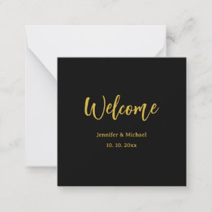 Metallic Goud & Zwart Professioneel Modern Elegant Notitiekaartje