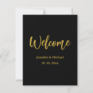 Metallic Goud & Zwart Professioneel Modern Elegant Notitiekaartje
