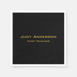 Metallic Goud & Zwart Professioneel Modern Elegant Servet