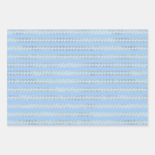 Metallic goudblauwe Zeeen golven onder de Zeeen ze Inpakpapier Vel (Voorkant 3)