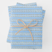 Metallic goudblauwe Zeeen golven onder de Zeeen ze Inpakpapier Vel (In situ)