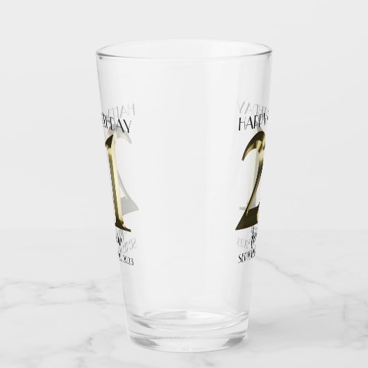 Metallic gouden 21ste verjaardag glas (Rechts)