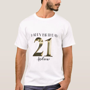 Metallic gouden 21ste verjaardag t-shirt