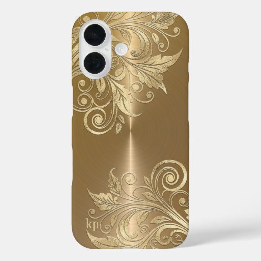 Metallic Gouden achtergrond bloemenaccent Case-Mate iPhone Case (Achterkant)