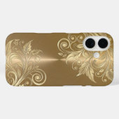 Metallic Gouden achtergrond bloemenaccent Case-Mate iPhone Case (Achterkant (horizontaal))