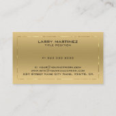 Metallic gouden achtergrond glanzende rand visitekaartje (Achterkant)