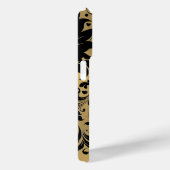 Metallic Gouden Achtergrond Zwart Swirl Ornament Case-Mate iPhone Case (Achterkant / Rechts)