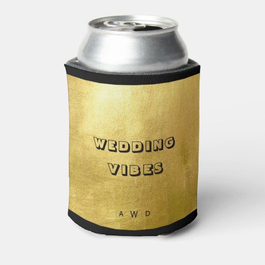 Metallic gouden bruiloft vibes Monogram Koelbox Blikjeskoeler (Blikje Achterkant)