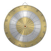 Metallic gouden en zilveren cirkels dartbord (Voorkant)