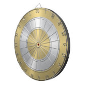Metallic gouden en zilveren cirkels dartbord (Voorkant Rechts)