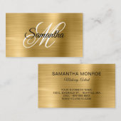 Metallic Gouden Fancy Monogram Visitekaartje (Voorkant / Achterkant)