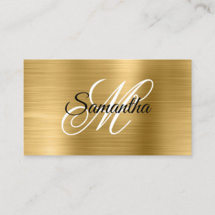 Metallic Gouden Fancy Monogram Visitekaartje