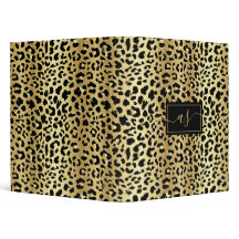 Metallic gouden folie zwart luipaard print monogra