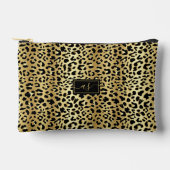 Metallic gouden folie zwart luipaard print monogra etui (Voorkant)