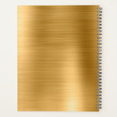 Metallic gouden handtekening Monogram Planner (Achterkant)