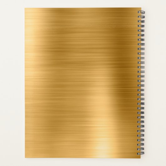 Metallic gouden handtekening Monogram Planner (Achterkant)