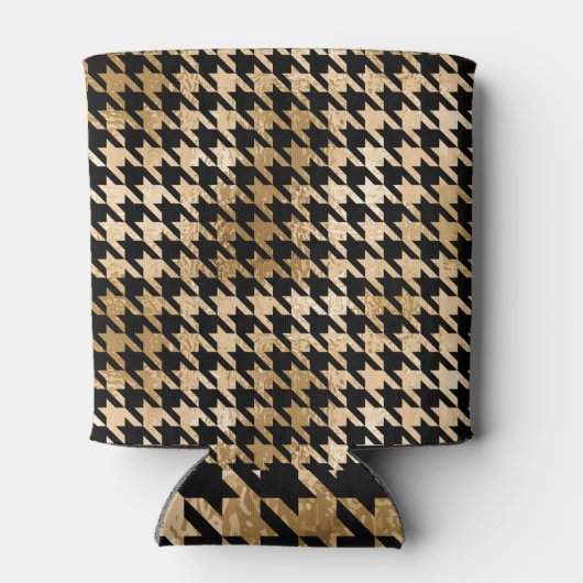 Metallic gouden honden tand, mode patroon. blikjeskoeler (Achterkant)