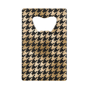 Metallic gouden honden tand, mode patroon. creditkaart flessenopener