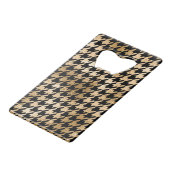 Metallic gouden honden tand, mode patroon. creditkaart flessenopener (Achterkant Gekanteld)