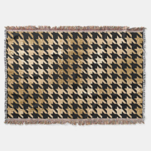 Metallic gouden honden tand, mode patroon. deken