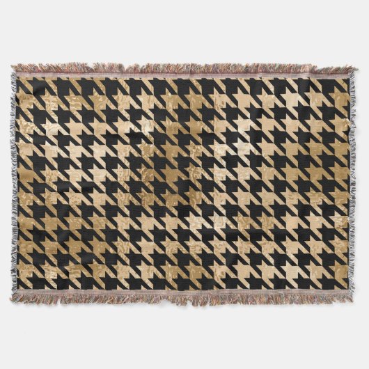 Metallic gouden honden tand, mode patroon. deken (Voorkant)