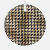 Metallic gouden honden tand, mode patroon. glas ornament (Voorkant)