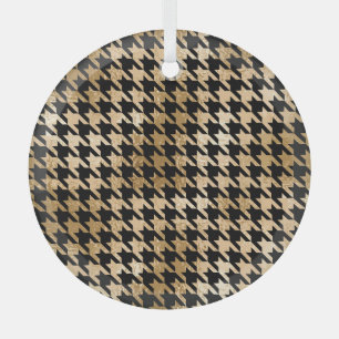 Metallic gouden honden tand, mode patroon. glas ornament