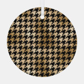 Metallic gouden honden tand, mode patroon. glas ornament (Achterkant)