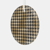 Metallic gouden honden tand, mode patroon. glas ornament (Voorkant links)