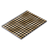 Metallic gouden honden tand, mode patroon. notitieboek (Linkerzijde)