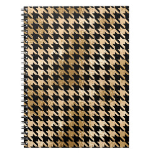 Metallic gouden honden tand, mode patroon. notitieboek