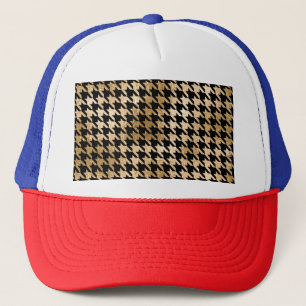 Metallic gouden honden tand, mode patroon. trucker pet