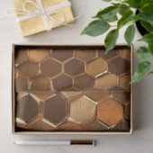 Metallic gouden honingraat patroon achtergrond tissuepapier (Geschenk)