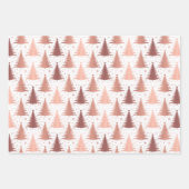 Metallic gouden kerstbomen patroon glitter inpakpapier vel (Voorkant 3)