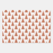 Metallic gouden kerstbomen patroon glitter inpakpapier vel (Voorkant 2)