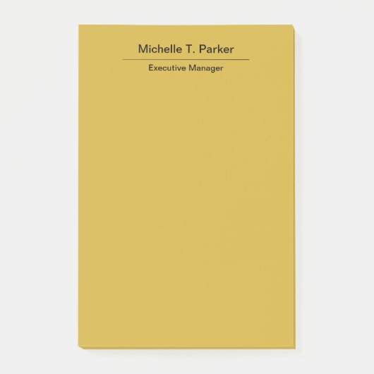 Metallic gouden kleur elegante effen minimalistisc post-it® notes (Voorkant)