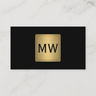 Metallic gouden label monogram zwart