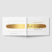 Metallic gouden penseelstreek moderne typografie gastenboek (Volledig)