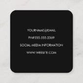 Metallic / gouden spikkels vierkante visitekaartje (Achterkant)