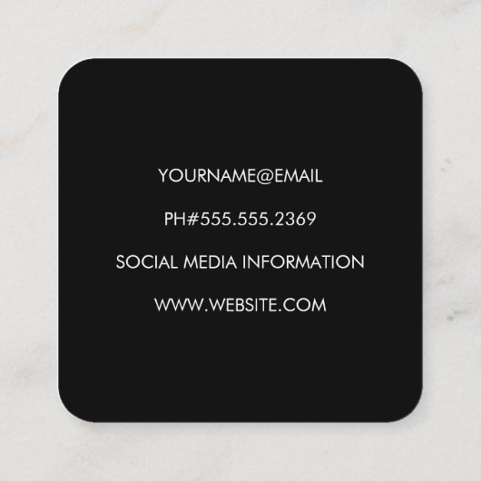 Metallic / gouden spikkels vierkante visitekaartje (Achterkant)