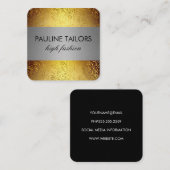 Metallic / gouden spikkels vierkante visitekaartje (Voorkant / Achterkant)