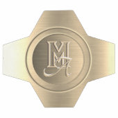 Metallic Gouden Staal Gegraveerde Monogram Voetbal (Enkel)