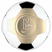 Metallic Gouden Staal Gegraveerde Monogram Voetbal (Voorkant)
