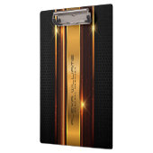 Metallic gouden strepen zwart metallic brij klembord (Links)