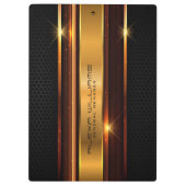 Metallic gouden strepen zwart metallic brij klembord (Achterkant)