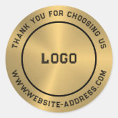 Metallic gouden textuur aangepaste tekst ronde sticker (Voorkant)