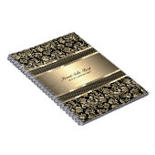 Metallic gouden textuur bloemdamast notitieboek (Rechterzijde)