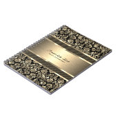Metallic gouden textuur bloemdamast notitieboek (Linkerzijde)