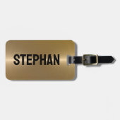 Metallic gouden textuur Roestvrij staal kijk Lugg Bagagelabel (Voorkant horizontaal)